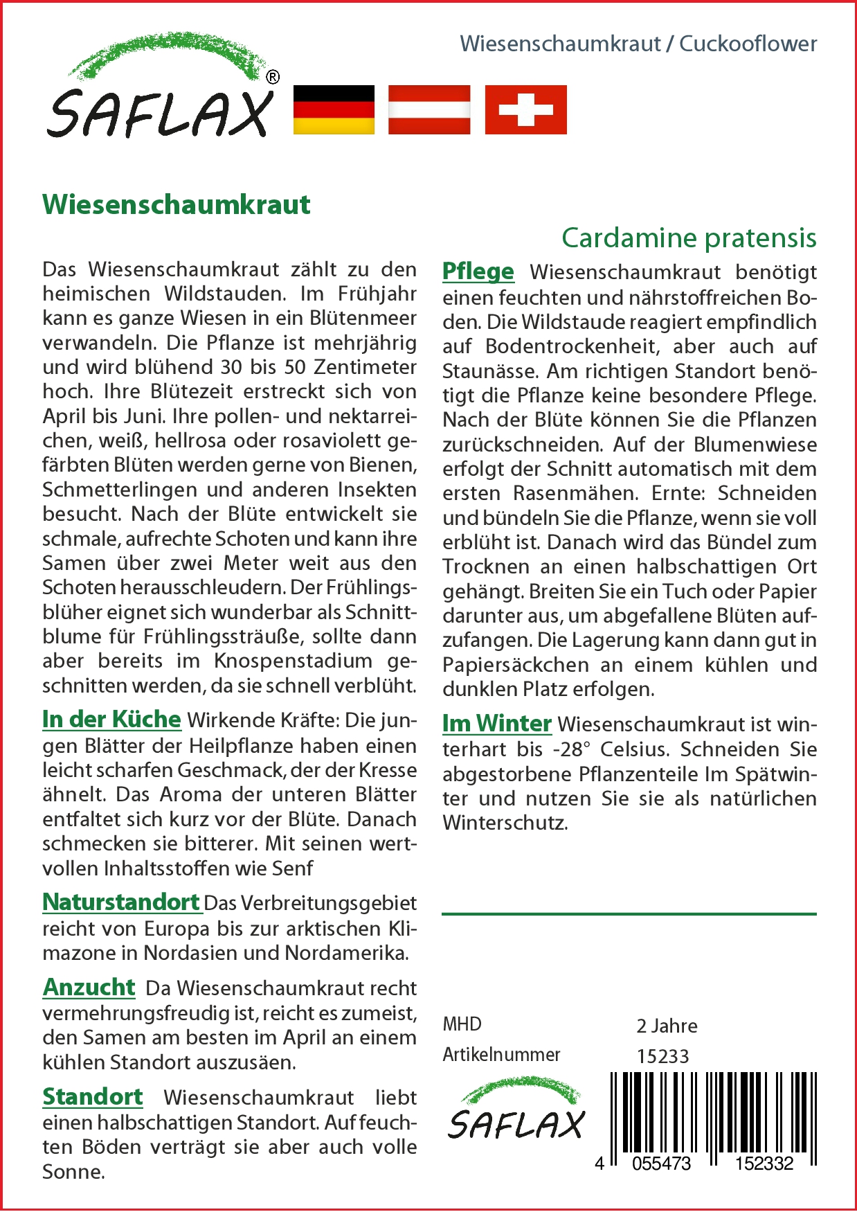 Wiesenschaumkraut - Samen