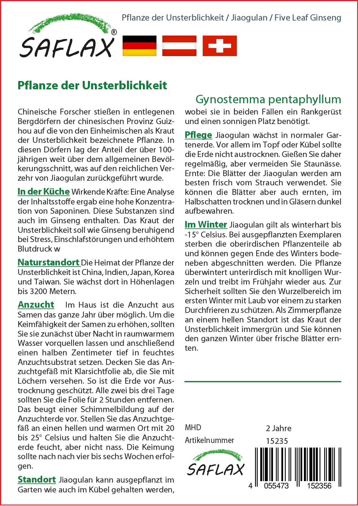 Samen der Unsterblichkeitspflanze