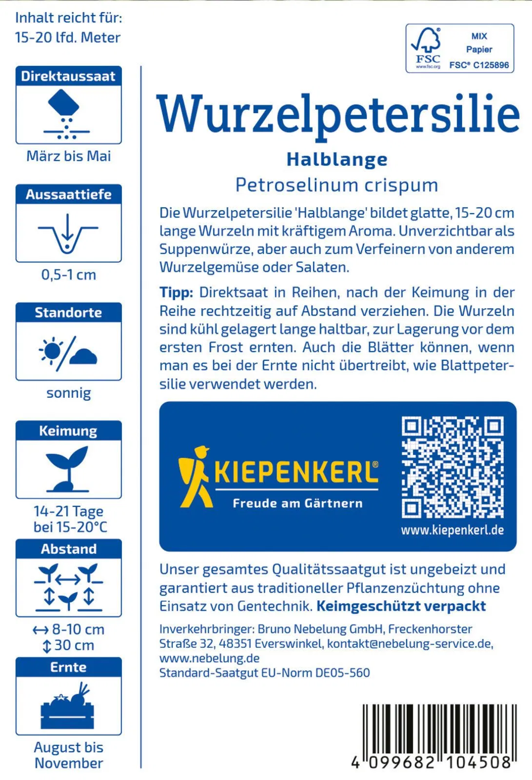 Wurzelpetersilie Halblange