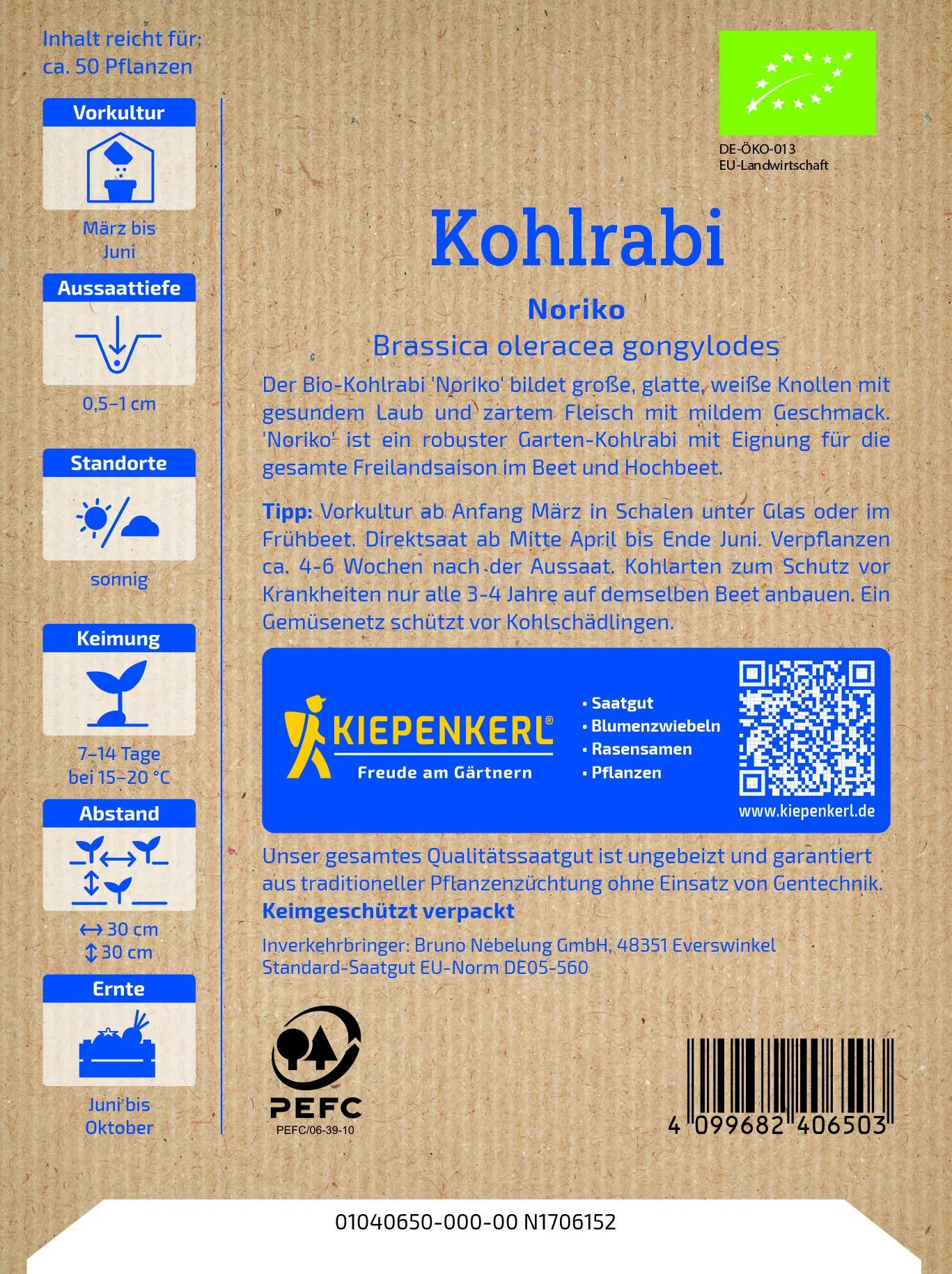 BIO Kohlrabisamen Noriko