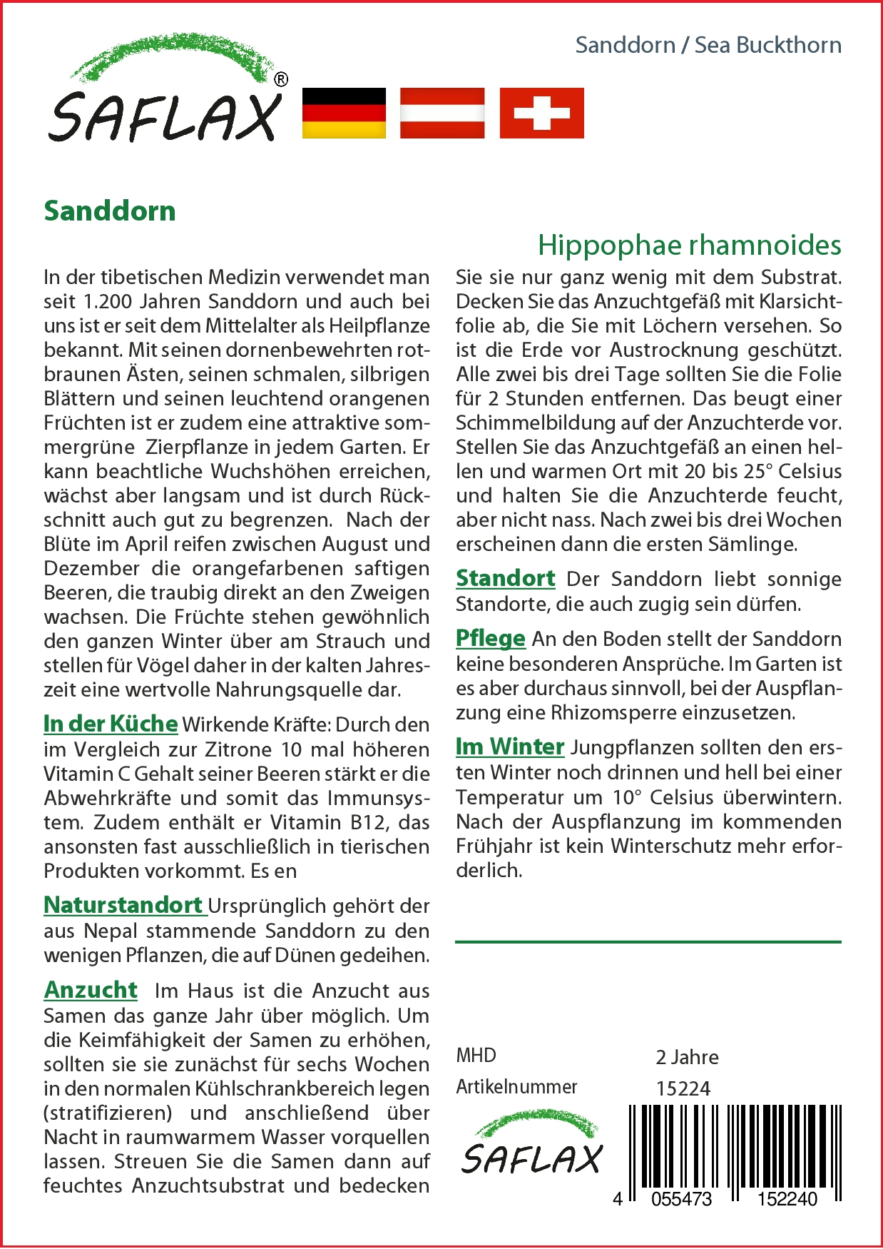 Sanddorn - Samen