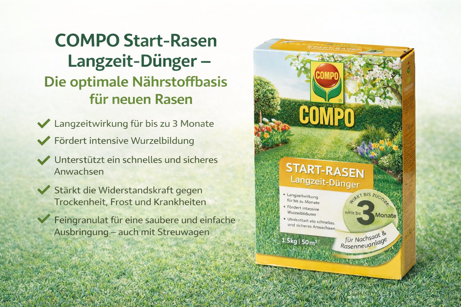 Start-Rasen Langzeit-Dünger
