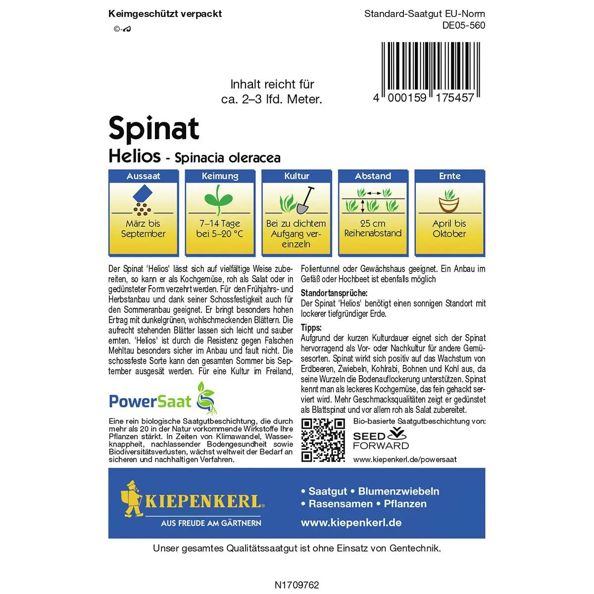 Spinat Helios PowerSaat