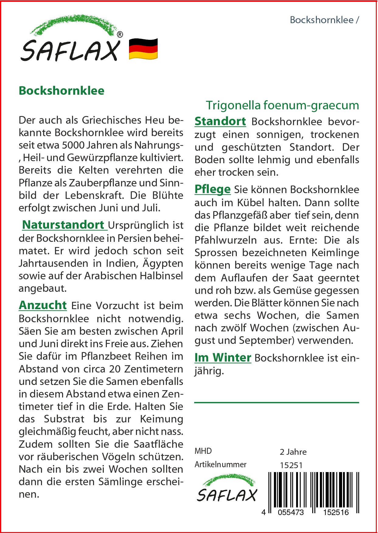 Bockshornklee - Samen