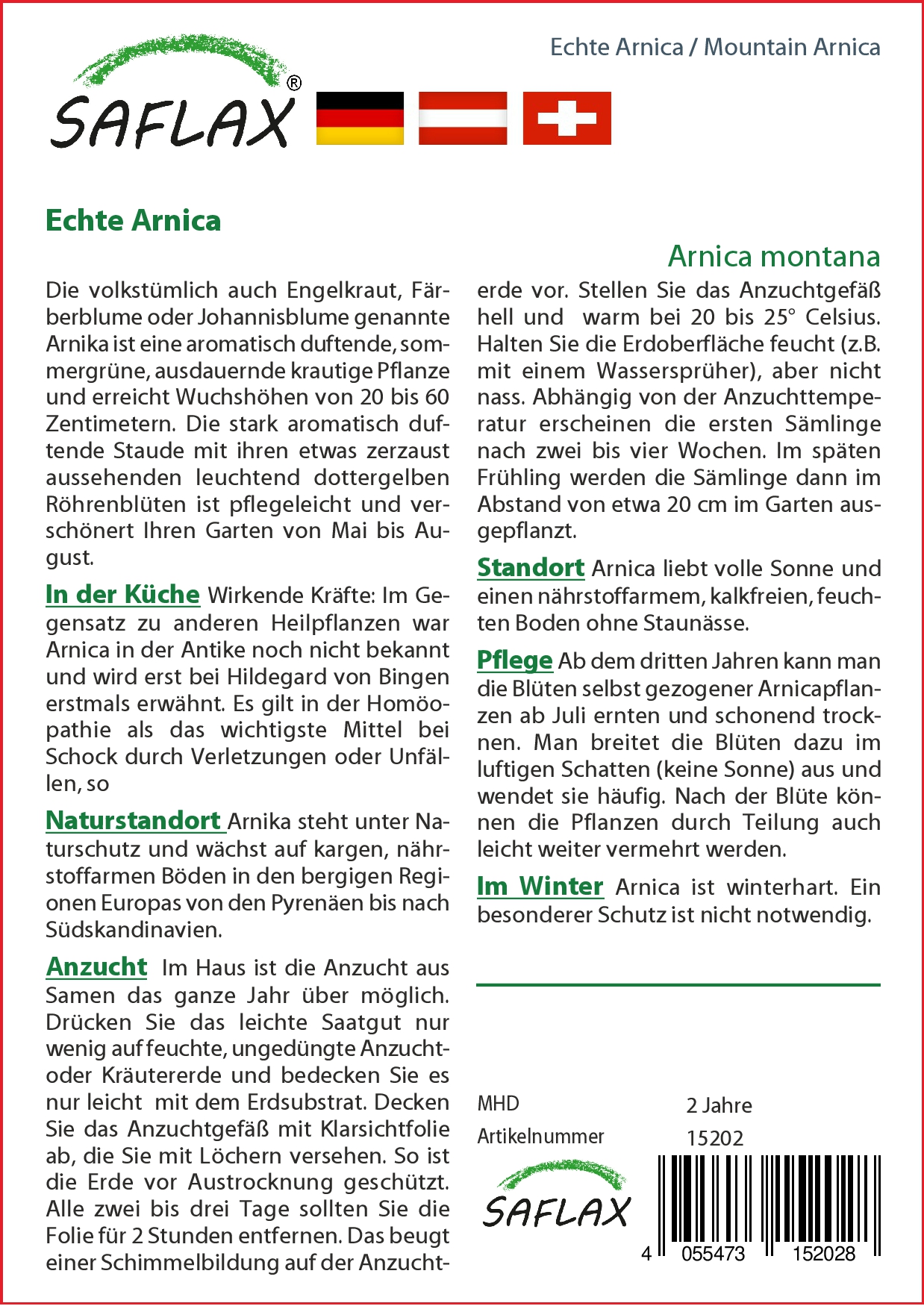 Echte Arnicasamen