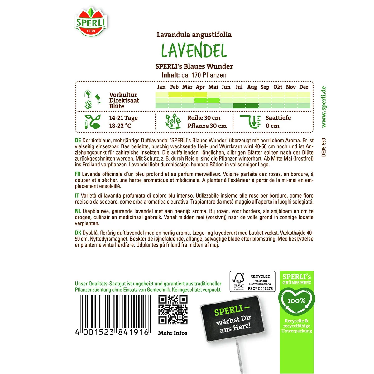 Lavendelsamen SPERLI's Blaues Wunder