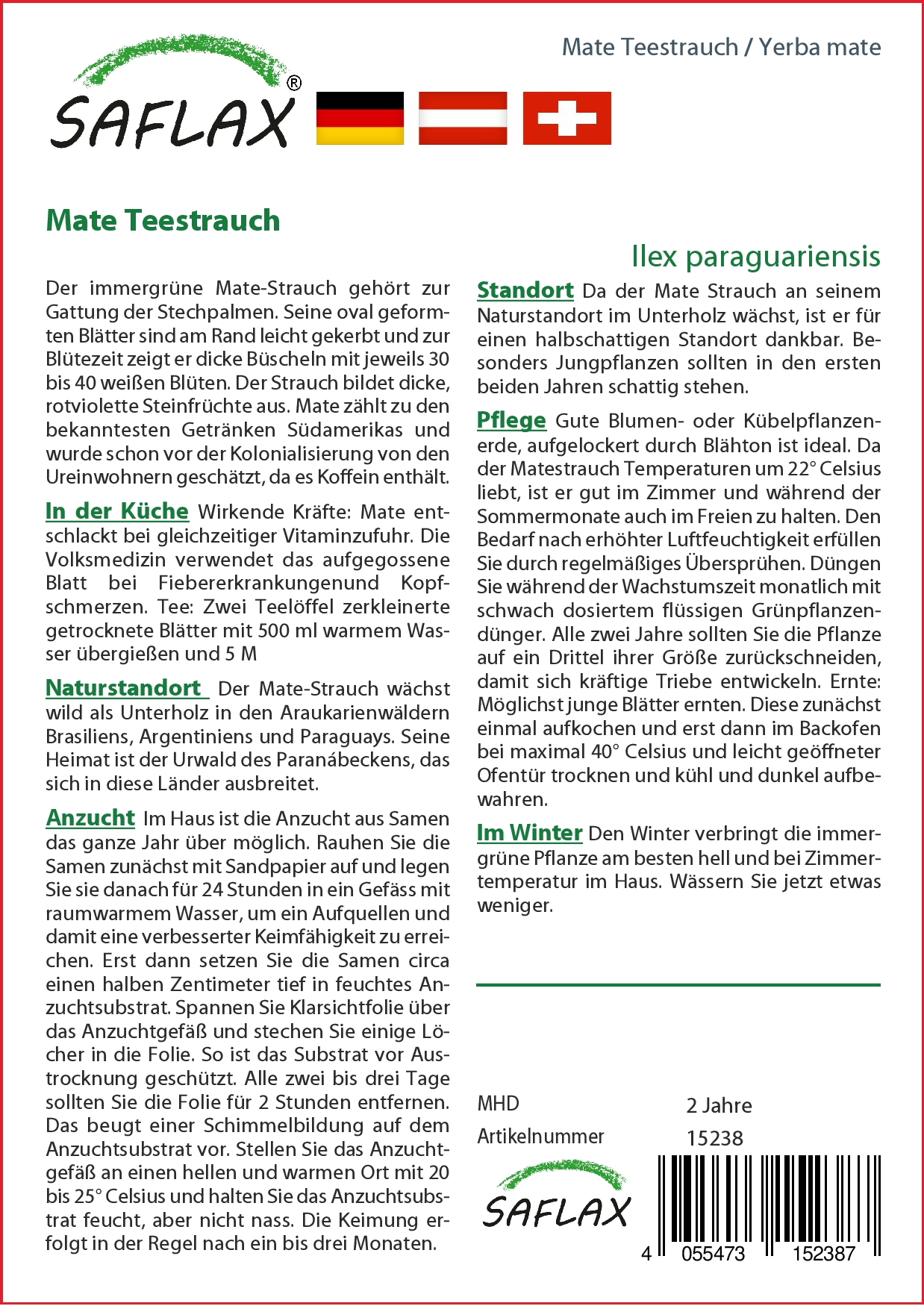 Mate Teestrauch - Samen
